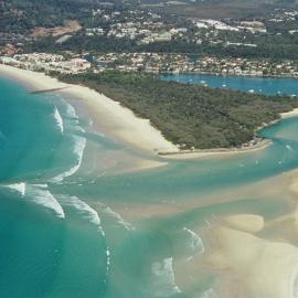 Aerial view, Noosa River mouth and Bar, Noosa Heads, 18 September 2005