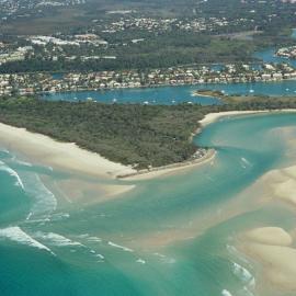 Aerial view, Noosa River mouth and Bar, Noosa Heads, 18 September 2005