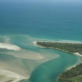 Aerial view, Noosa River mouth and Bar, Noosa Heads, 19 October 2005