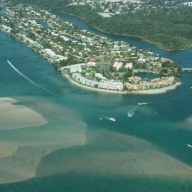 Aerial view, Noosa River mouth and Bar, Noosa Heads, 19 October 2005