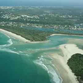 Aerial view, Noosa River mouth and Bar, Noosa Heads, 19 October 2005