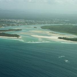 Aerial view, Noosa River mouth and Bar, Noosa Heads, 19 October 2005