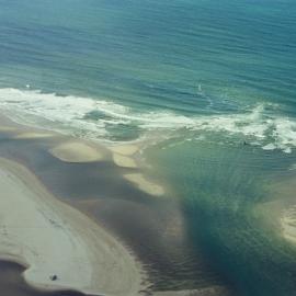 Aerial view, Noosa River mouth and Bar, Noosa Heads, 27 July 2005