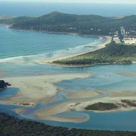 Aerial view, Noosa River mouth and Bar, Noosa Heads, 27 July 2005