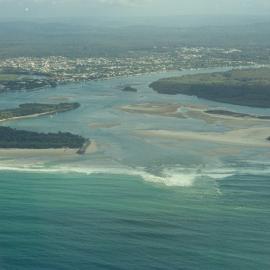 Aerial view, Noosa River mouth and Bar, Noosa Heads, 27 July 2005