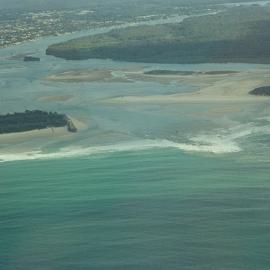 Aerial view, Noosa River mouth and Bar, Noosa Heads, 27 July 2005