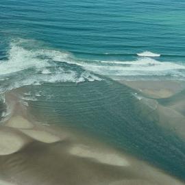 Aerial view, Noosa River mouth and Bar, Noosa Heads, 27 July 2005