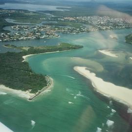 Aerial view, Noosa River mouth and Bar, Noosa Heads, 30 January 2006