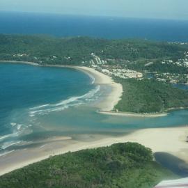 Aerial view, Noosa River mouth and Bar, Noosa Heads, 30 January 2006
