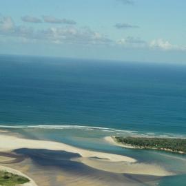 Aerial view, Noosa River mouth and Bar, Noosa Heads, 30 January 2006