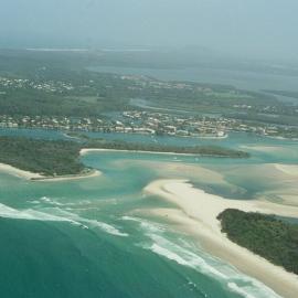 Aerial view, Noosa River mouth and Bar, Noosa Heads, 2005-2006