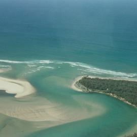 Aerial view, Noosa River mouth and Bar, Noosa Heads, 2005-2006