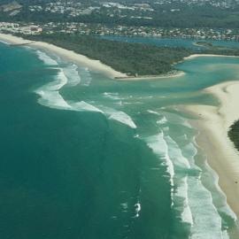 Aerial view, Noosa River mouth and Bar, Noosa Heads, 2005-2006