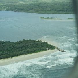 Aerial view, Noosa River mouth and Bar, Noosa Heads, 1 March 2004