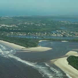 Aerial view, Noosa River mouth and Bar, Noosa Heads, 1 March 2004