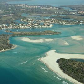 Aerial view, Noosa River mouth and Bar, Noosa Heads, 7 August 2007