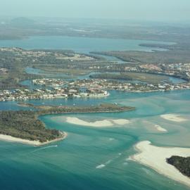 Aerial view, Noosa River mouth and Bar, Noosa Heads, 7 August 2007