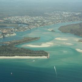 Aerial view, Noosa River mouth and Bar, Noosa Heads, 7 August 2007