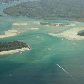 Aerial view, Noosa River mouth and Bar, Noosa Heads, 7 August 2007