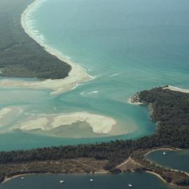 Aerial view, Noosa River mouth and Bar, Noosa Heads, 7 August 2007