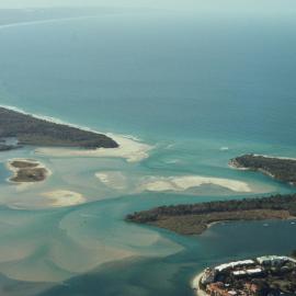 Aerial view, Noosa River mouth and Bar, Noosa Heads, 7 August 2007