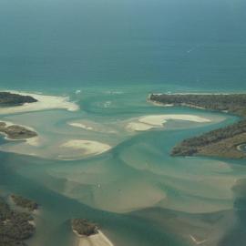 Aerial view, Noosa River mouth and Bar, Noosa Heads, 7 August 2007
