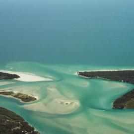 Aerial view, Noosa River mouth and Bar, Noosa Heads, 16 October 2007