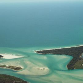 Aerial view, Noosa River mouth and Bar, Noosa Heads, 16 October 2007
