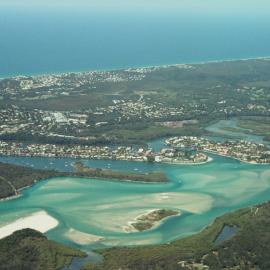 Aerial view, Noosa River mouth and Bar, Noosa Heads, 16 October 2007