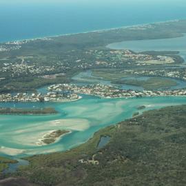 Aerial view, Noosa River mouth and Bar, Noosa Heads, 16 October 2007