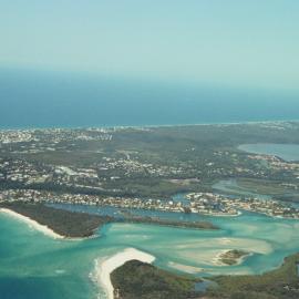 Aerial view, Noosa River mouth and Bar, Noosa Heads, 16 October 2007