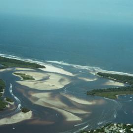 Aerial view, Noosa River mouth and Bar, Noosa Heads, 20 January 2008