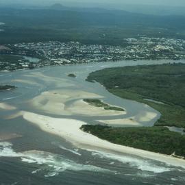 Aerial view, Noosa River mouth and Bar, Noosa Heads, 20 January 2008