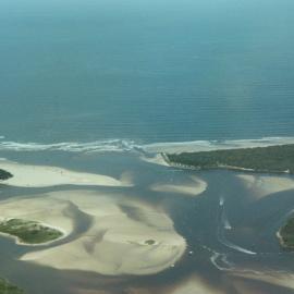 Aerial view, Noosa River mouth and Bar, Noosa Heads, 20 January 2008
