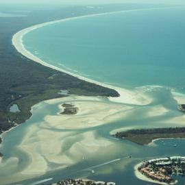 Aerial view, Noosa River mouth and Bar, Noosa Heads, 25 September 2007