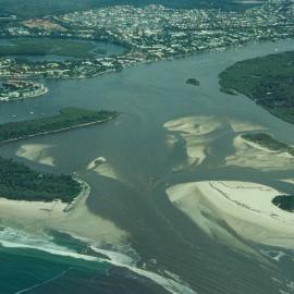 Aerial view, Noosa River mouth and Bar, Noosa Heads, 28 August 2007