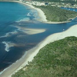 Aerial view, Noosa River mouth and Bar, Noosa Heads, 2 August 2008
