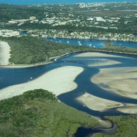 Aerial view, Noosa River mouth and Bar, Noosa Heads, 2 August 2008