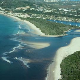 Aerial view, Noosa River mouth and Bar, Noosa Heads, 2 August 2008
