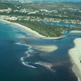 Aerial view, Noosa River mouth and Bar, Noosa Heads, 2 August 2008