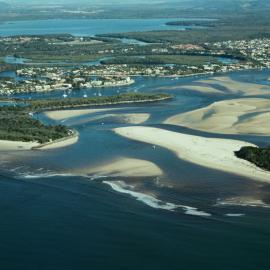 Aerial view, Noosa River mouth and Bar, Noosa Heads, 2 August 2008