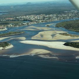 Aerial view, Noosa River mouth and Bar, Noosa Heads, 2 August 2008