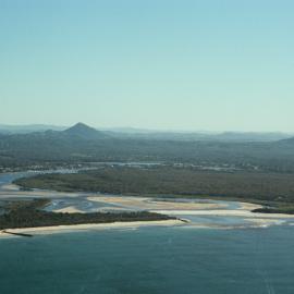 Aerial view, Noosa River mouth and Bar, Noosa Heads, 2 August 2008