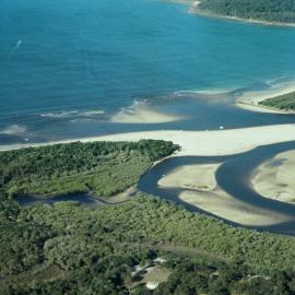 Aerial view, Noosa River mouth and Bar, Noosa Heads, 2 August 2008