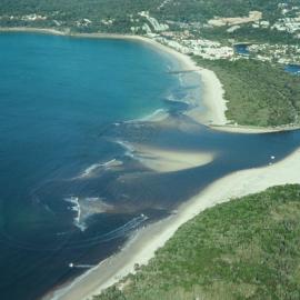 Aerial view, Noosa River mouth and Bar, Noosa Heads, 2 August 2008