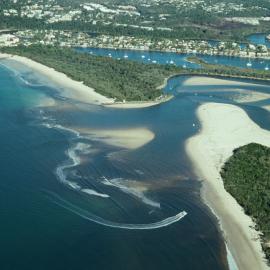 Aerial view, Noosa River mouth and Bar, Noosa Heads, 2 August 2008