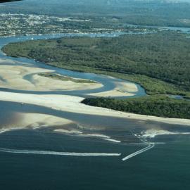 Aerial view, Noosa River mouth and Bar, Noosa Heads, 2 August 2008