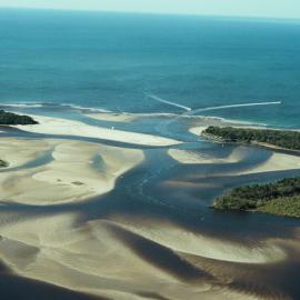 Aerial view, Noosa River mouth and Bar, Noosa Heads, 2 August 2008