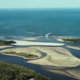 Aerial view, Noosa River mouth and Bar, Noosa Heads, 2 August 2008