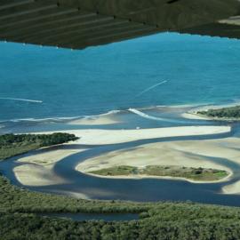 Aerial view, Noosa River mouth and Bar, Noosa Heads, 2 August 2008